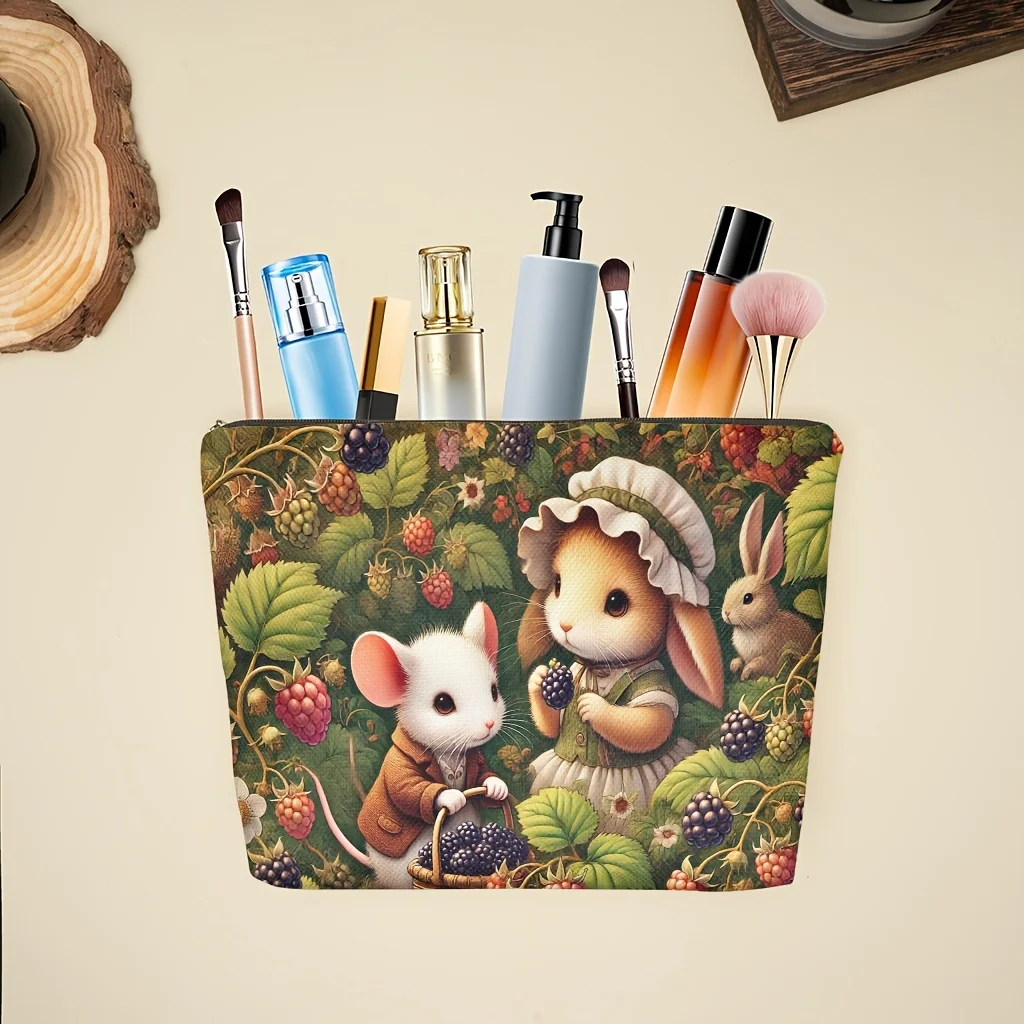 1 Piece of Quirky Animal Makeup Bag - Multifunctional Zipper Pouch for Women, Perfect Travel Zipper Storage Bag, Fun Birthday Gift