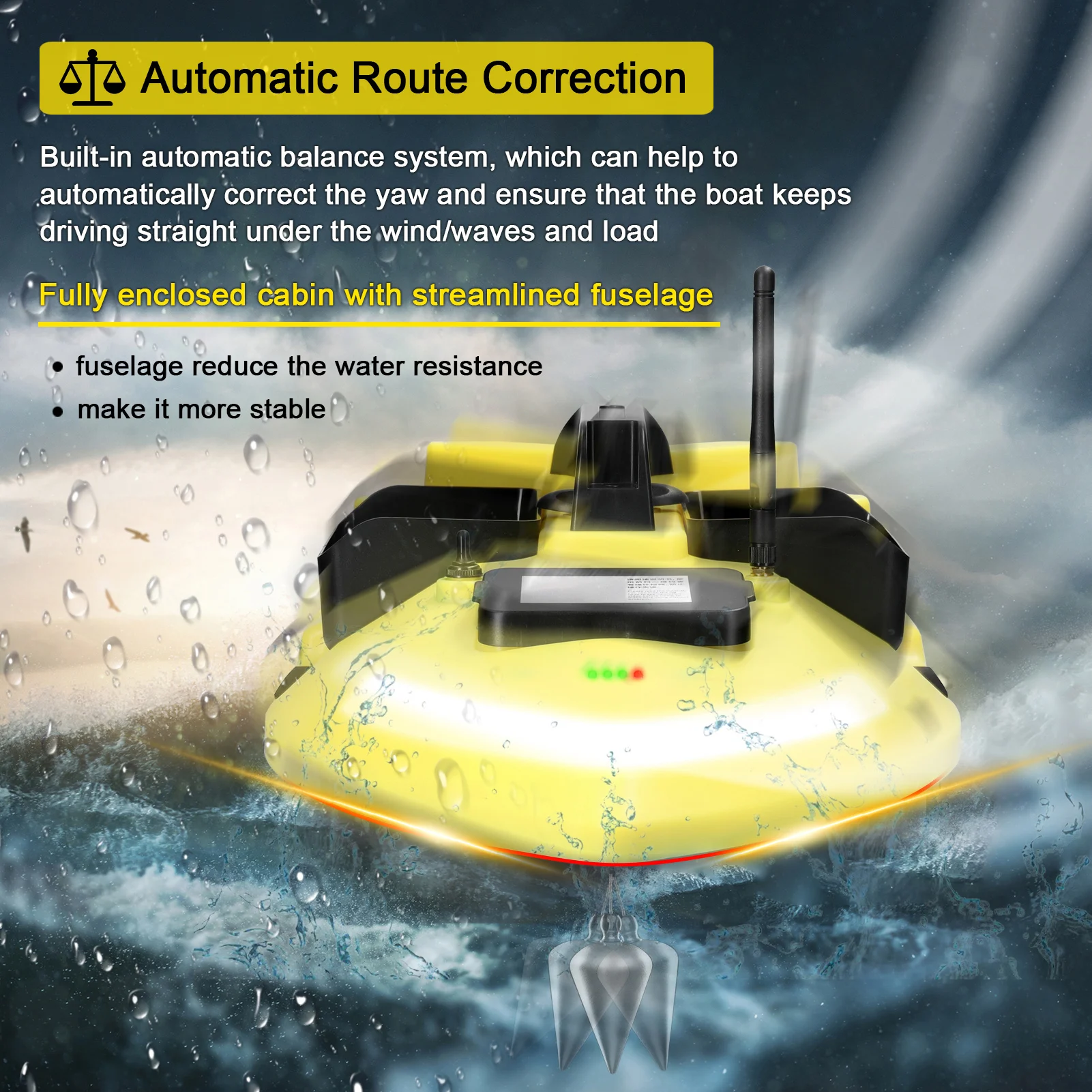 Automatisches Angelköderboot 500m Fernbedienung Angelköderboot GPS Autoladekabel 12-24V für Angelköderboot – Detail 17