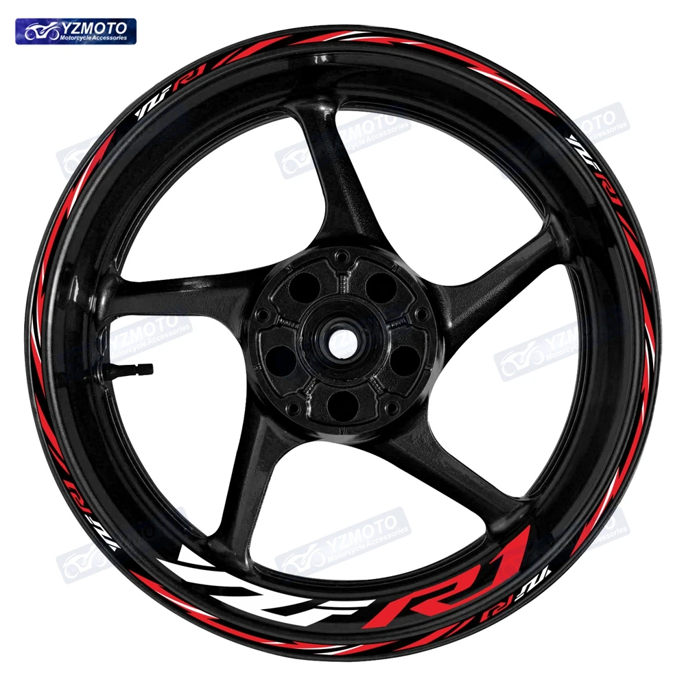 For YZF R1 Motorcycle 17 Inch Front Rear Wheel Stickers Car Decorate Reflective Rim Motorbike Accessories Hub Tape Decal Sticker