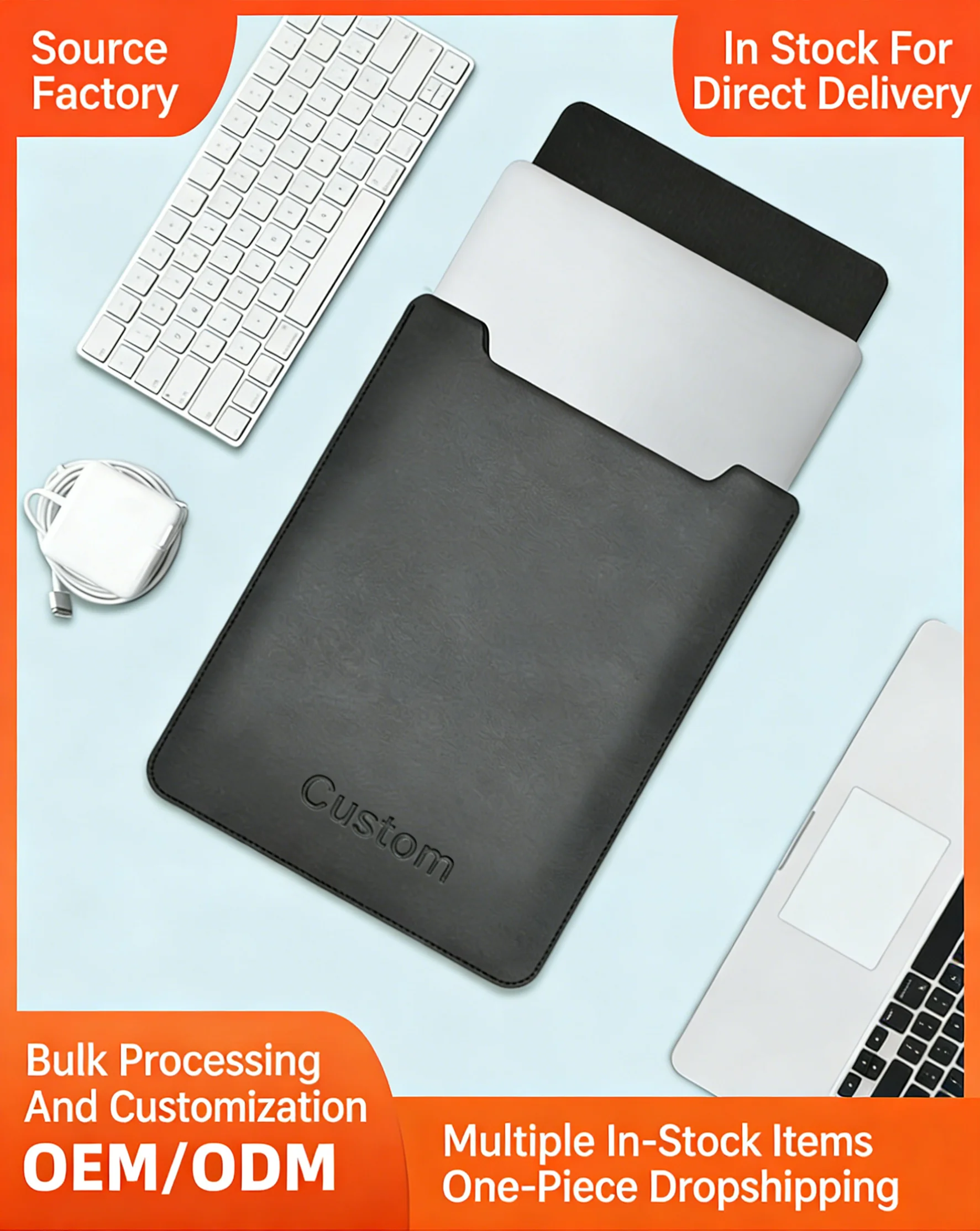 

Чехол для ноутбука из искусственной кожи с индивидуальным тисненым лазерным логотипом, немагнитный, ультратонкий, портативный, защитный, в наличии, распродажа