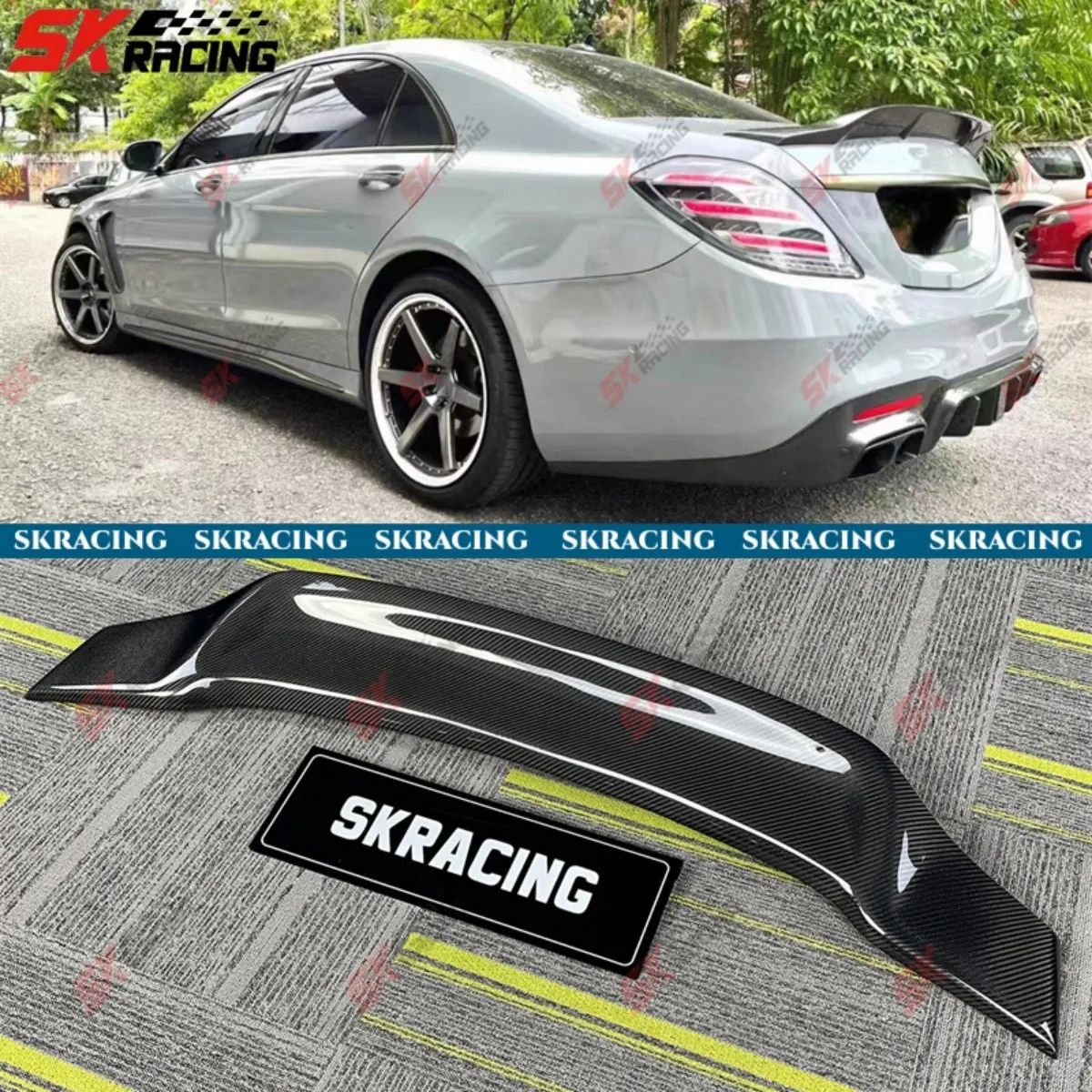 

Rear Spoiler Wing For Benz W222 Sedan S63 S65 S400 S450 S550 14-20 Carbon Fiber