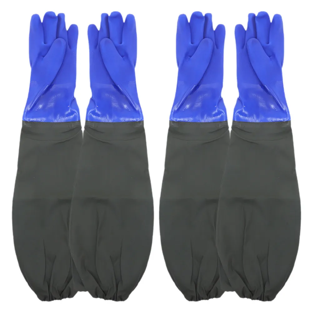 

2Pairs Long Elbow Waterproof Rubber Gloves Protective Kitchen Gloves for Dishwashing Cleaning Heavy Duty Chemical Resistant