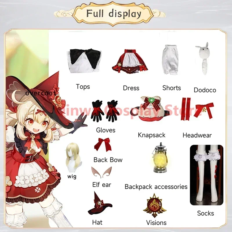 SN66 Genshin Impact Klee новая кожа Косплей Костюм Униформа Жаккардовая ткань Аниме Китайский стиль Костюмы на Хэллоуин для женщин GaW&M