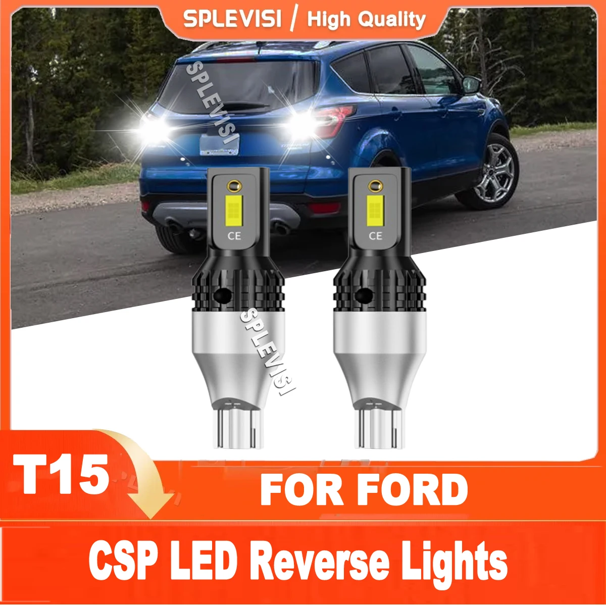 

2x 6000k White T15 W16W CSP LED Reverse Backup Light No Error FIT For Ford Edge Taurus Mustang Flex F-150 F-250 F-350