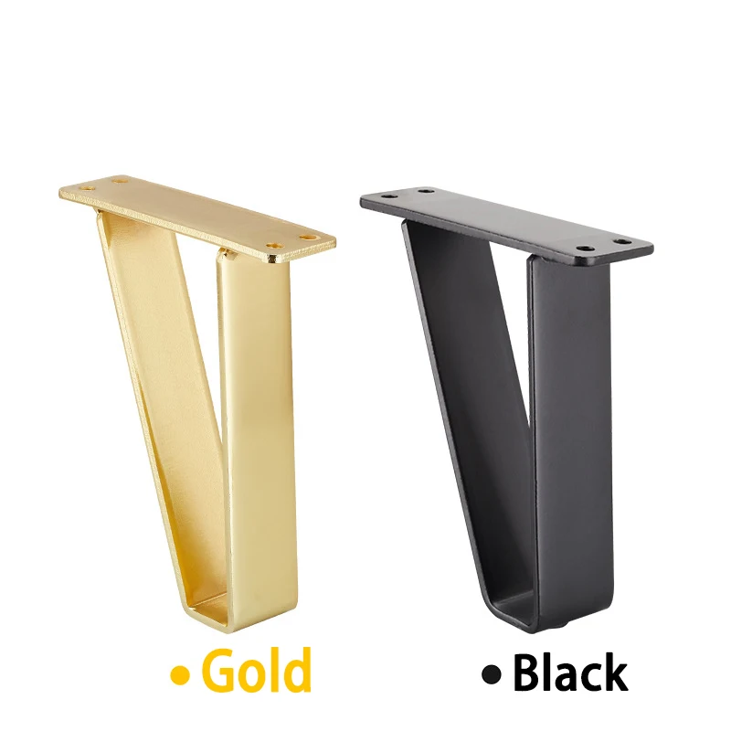 4pcs Black Gold Coffee Table Legs for Metal Furniture Sofa Bed Chair Leg Iron Desk Dresser Bathroom Cabinet Replace Foot