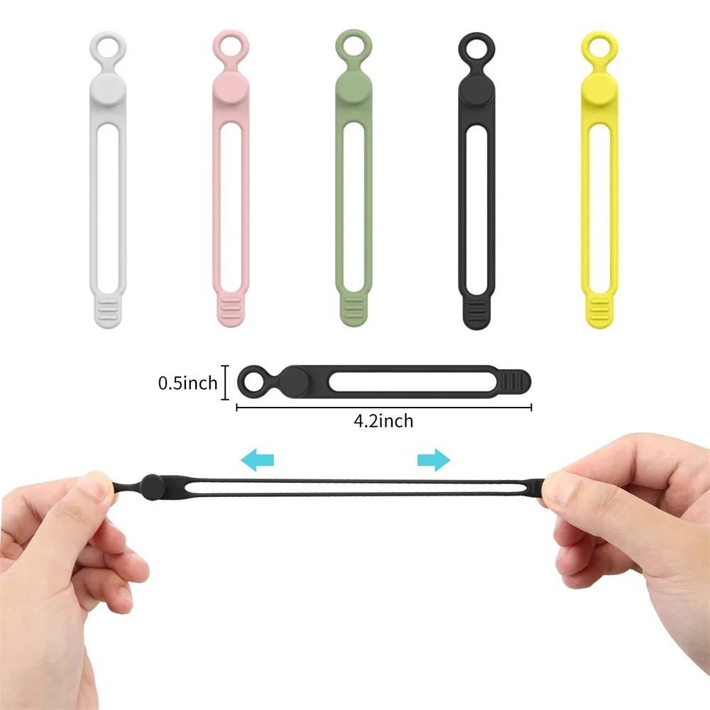 

10/20pcs Silicone Cable Ties,Cord Organizer,Cable Straps,Reusable Cord Ties,Travel Cable Organizer ,Cute Elastic Tie, Wire Ties