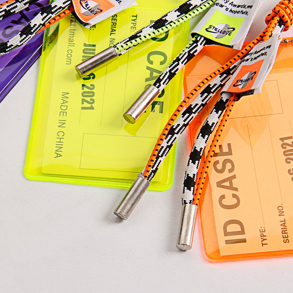 Fashion Y2k Card Holder Lanyard For Keys Fluorescent Color Key Chain Punk Lanyard Premium Accessory Decorate Credential Holder