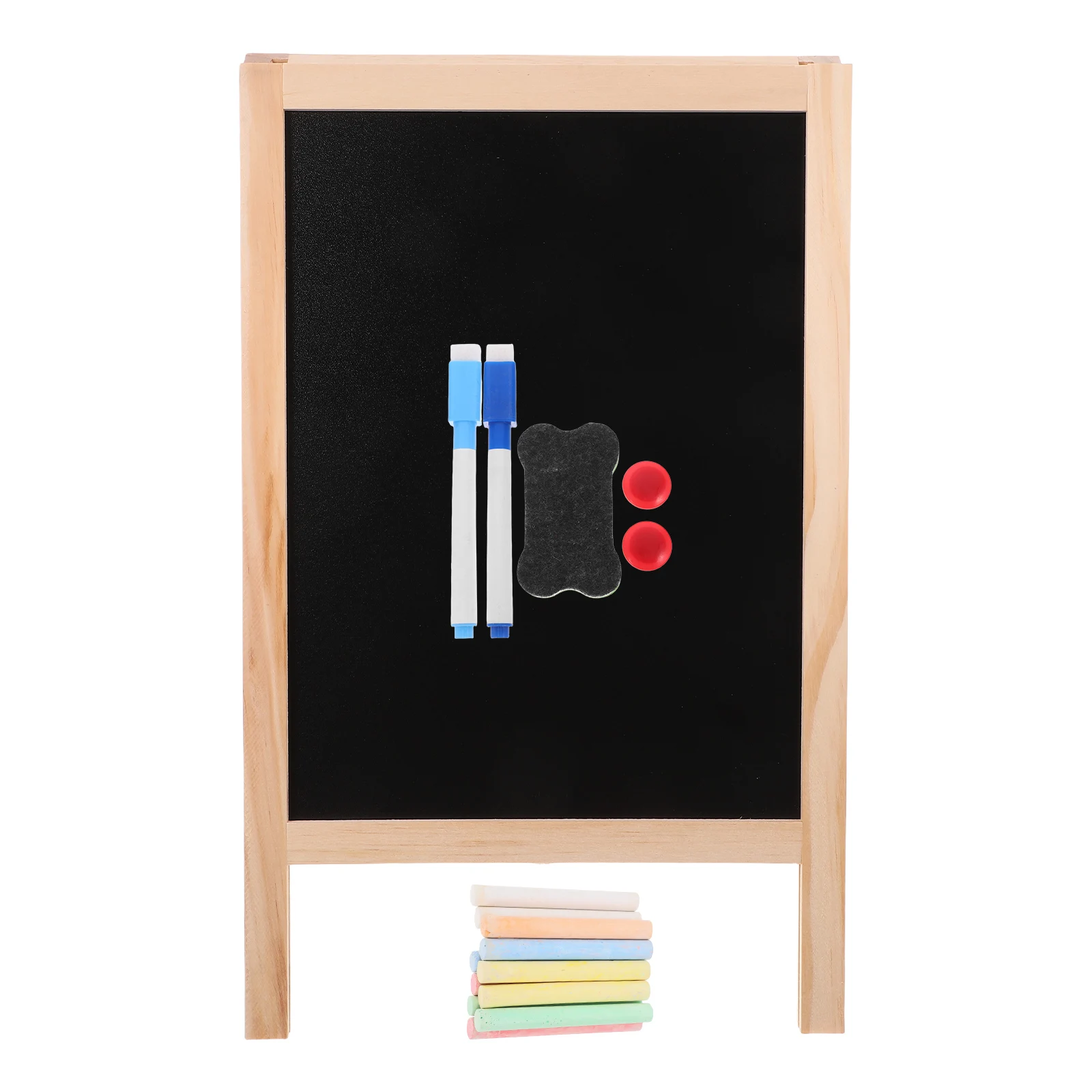 

1Set Double Sided Chalk Board Wooden Writing Drawing Erasable Freestanding Children Whiteboard Home Decoration