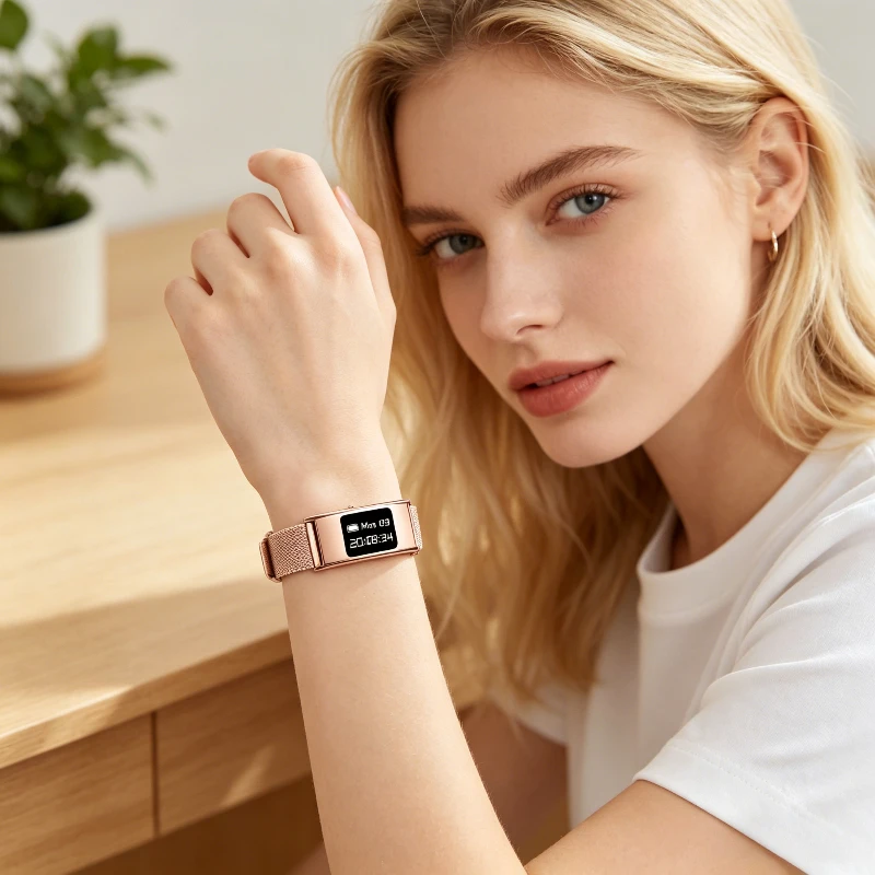 Zhongxin B8 Ultra-thin Curved Smart Bracelet, Incoming Call Reminder, Exercise Step Counting, Healthy Sleep Monitoring