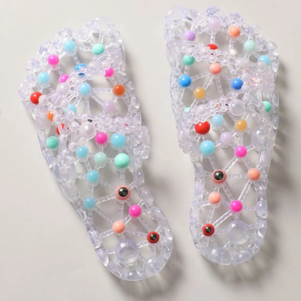 

Non-Slip Foot Massage Slippers Reflex Stress Feet Care Quick-drying Footwear Hollow Out Bath Acupressure Massage Slippers Summer