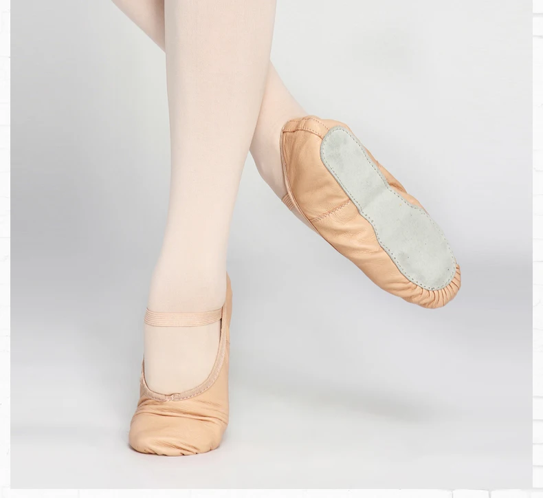 New Genuine Leather Ballet Dancing Shoes Professional Soft Girls Women Full Sole Pink Wholesale