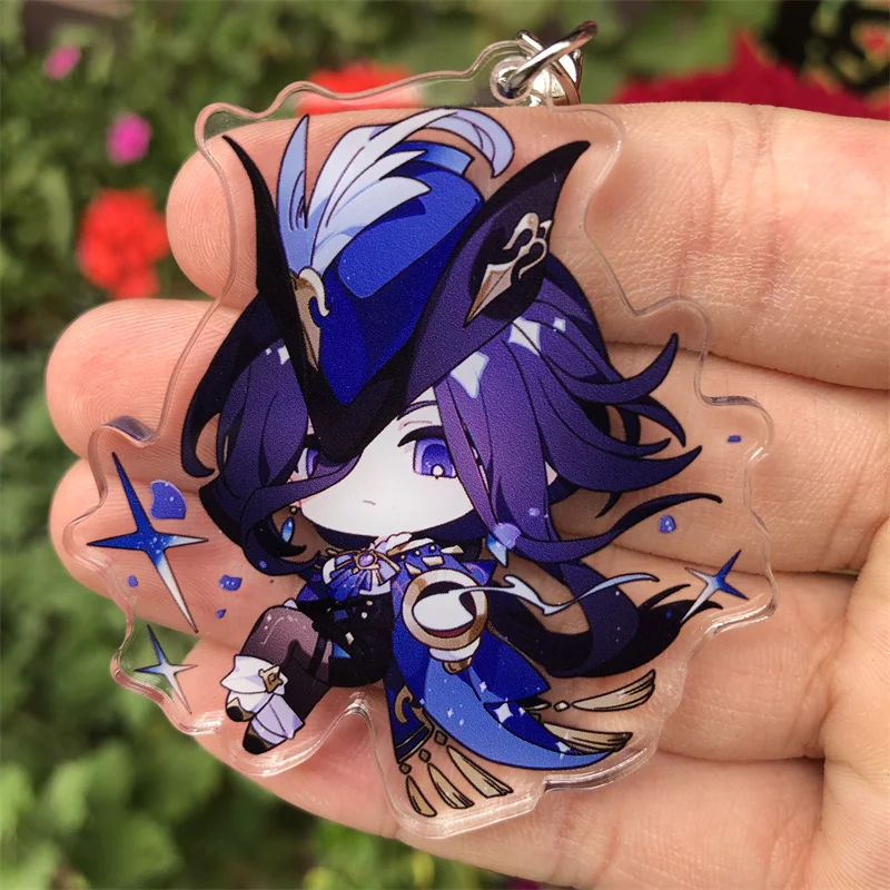 Genshin Impact Clorinde Neuvillette Sigewinne Navia Freminet Keychain Anime Game Accessories Backpack Pendant Prop Badge