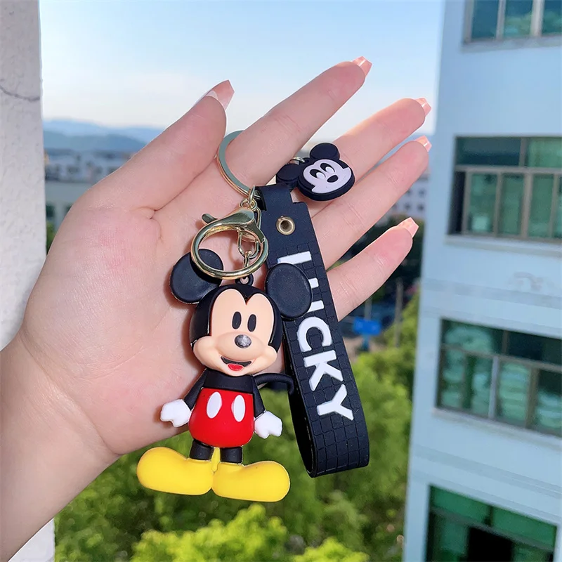 High quality Mickey Minnie silicone doll creative cute pvc key chain car key chain pendant small gift