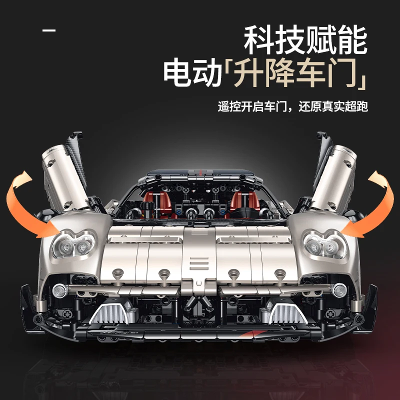 New 10657 3314pcs MOC Technical RC 1:8 Sports Car Utopia Building Blocks Bricks Assembling Model Toys for Boys Christmas Gift