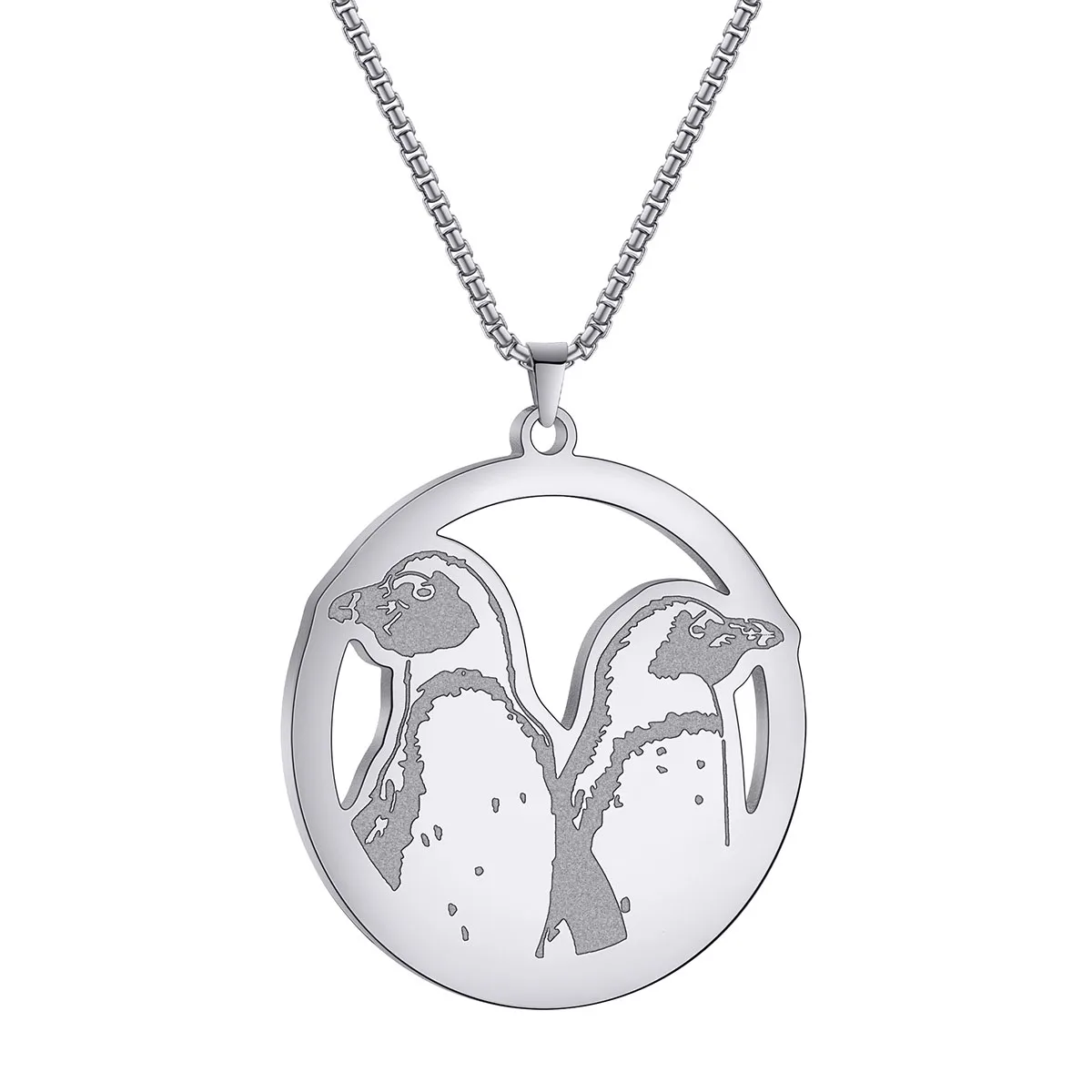 Kinitial Stainless Steel Penguin Necklace For Women Lovely Vivid Animal Penguin Pendant Necklace Trendy Jewelry