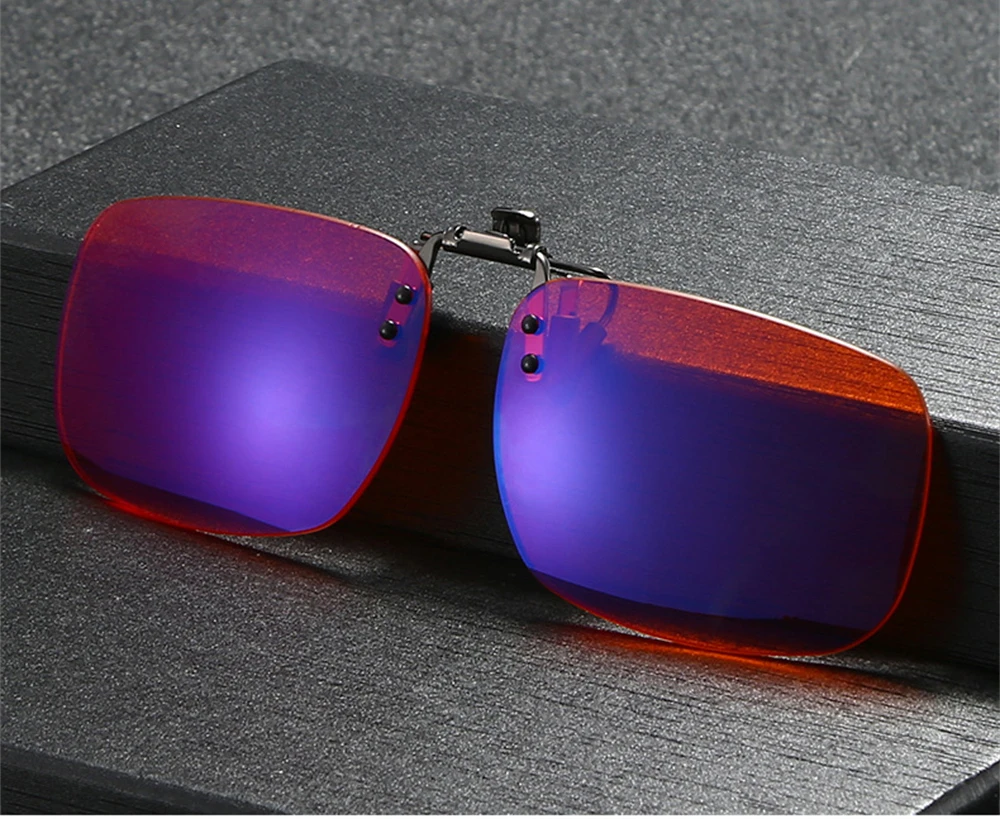 VIVIBEE Flip Up Clip On Blue Light Blocking Glasses Herren Computer Orange Anti Ray Filter Gaming Lens Damen Brillen – Detail 1