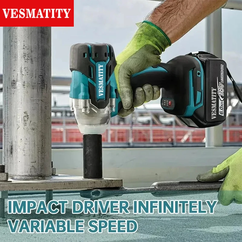 VESMATITY 280N.m 1/2 Inch Electric Screwdriver Rechargeable Drill Driver Compatible with 18V 20V Battery Max Pro Ultra Speed