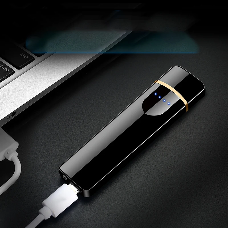2025New USB Electric Lighters Windproof USB Rechargeable Touch Windproof Cigarette Accessories Electric Lighter Portable 전자 라이터 view 6