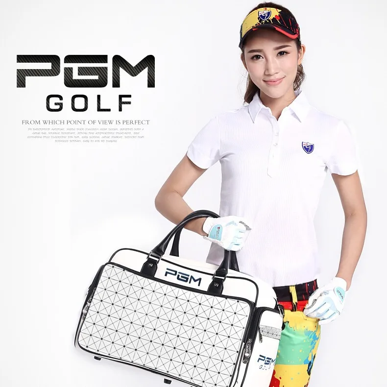 PGM Golf Clothing Bag Fashionable Waterproof PU Golf Bag Large Capacity Independent Shoe Bag