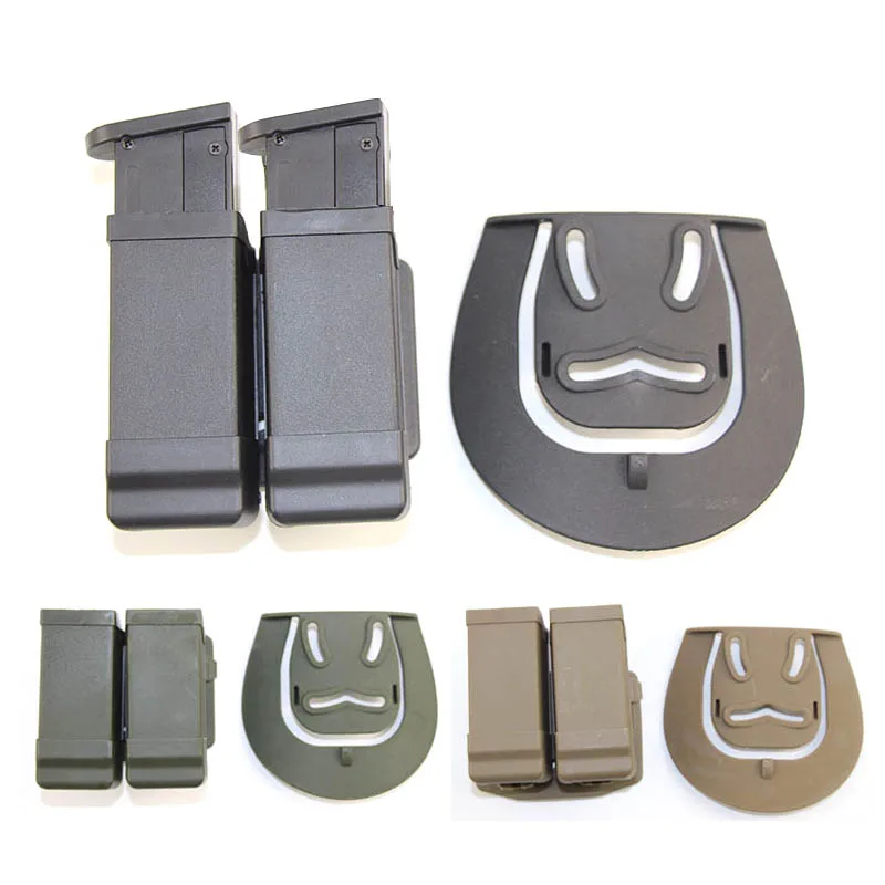 9mm Glock Beretta M9 and other universal pistol dual paddle Mag bags, pistol dual magazine universal bag, dual pistol holder