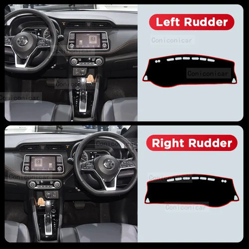 Imagen 2 del producto Para NISSAN KICKS 2016-2021 2020 cubierta para salpicadero de coche, alfombrilla parasol, alfombrilla para evitar la luz, accesorios de protección para alfombras de instrumentos