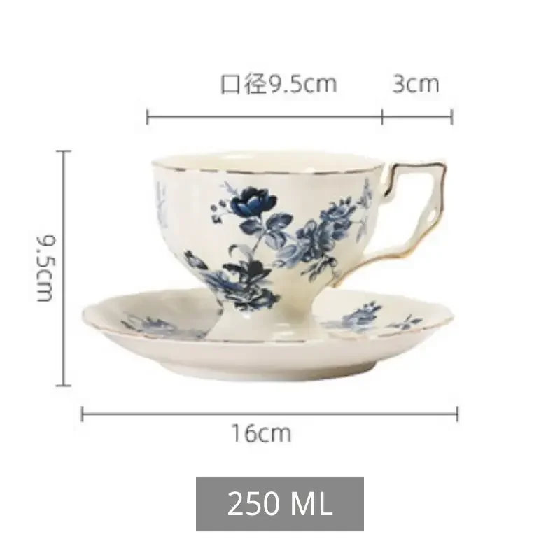 Ceramic Mug Coffee Cup Set With Plate Floral Europe Afternoon Tea Cup Set Vintage Porcelain Luxury Kettle Set Home Decoration