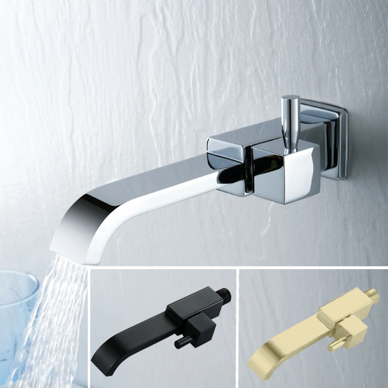 

in Wall Basin Tap Concealed Faucet Cold Tap Gold Black Chrome Wall Mounted Basin Spout Lavatory