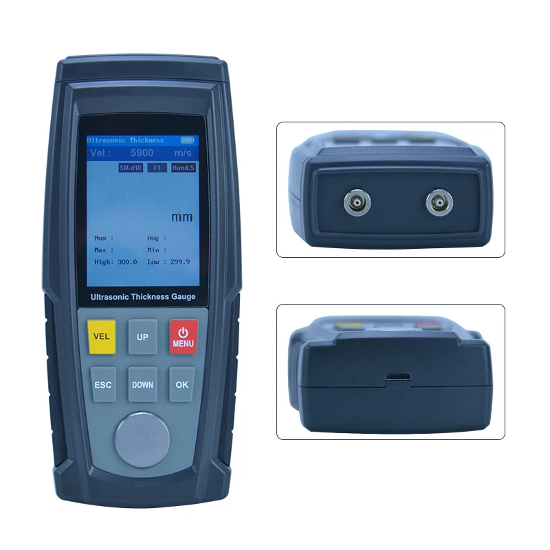 Xin Tester Digital Ultrasonic Thickness Gauge Color Screen Steel Plate Glass Plastic Ceramic Thickness Meter Recharge Battery