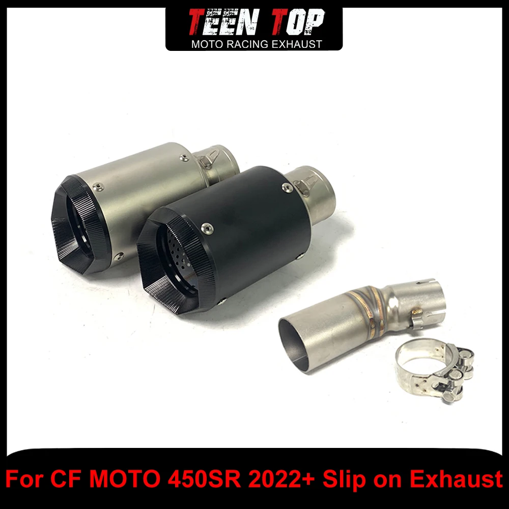 

Moto Bike Middle Link Pipe Exhaust Muffler For CF MOTO 450SR Slip-on Exhaust Stainless Steel 51mm 450SR 2022+ Connect Tube