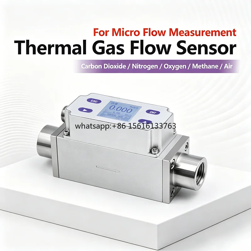 

Industrial Thermal Mass Flow Sensor 4-20mA Output High Precision 1.5% Accuracy Gas Flow Meter for Air Oxygen Hydrogen