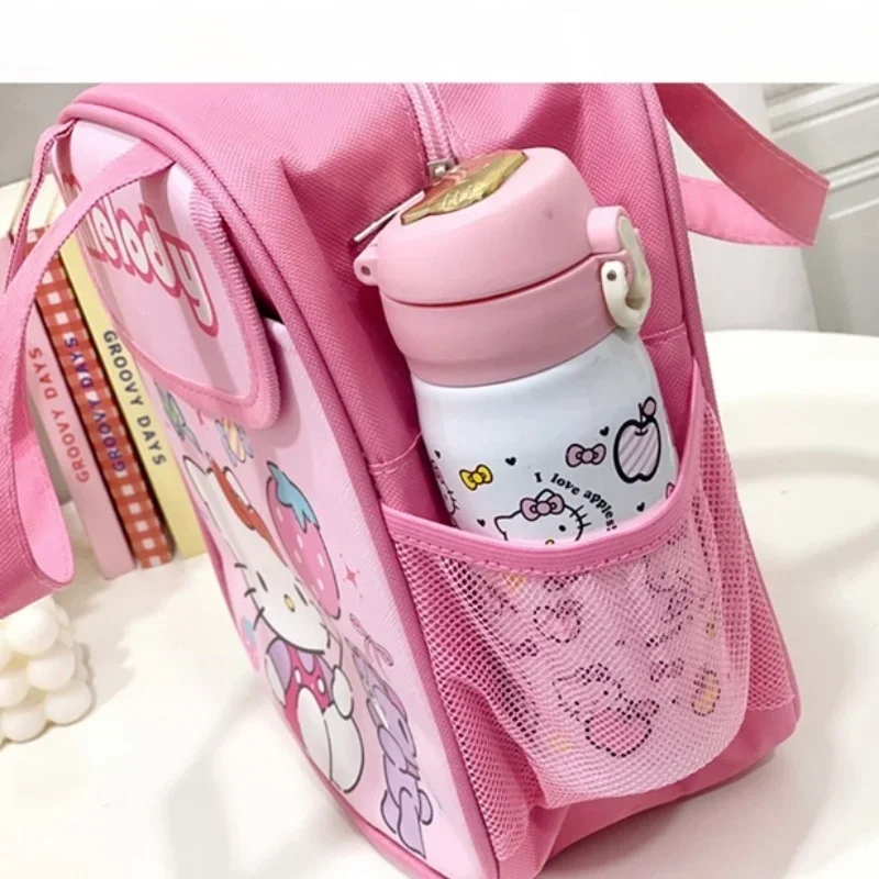 Cartoon Sanrio Insulated Fashionable Lunch Bag Reusable Foldable Zipper Closure PU Material Unlined Student Lunch Bag Kids