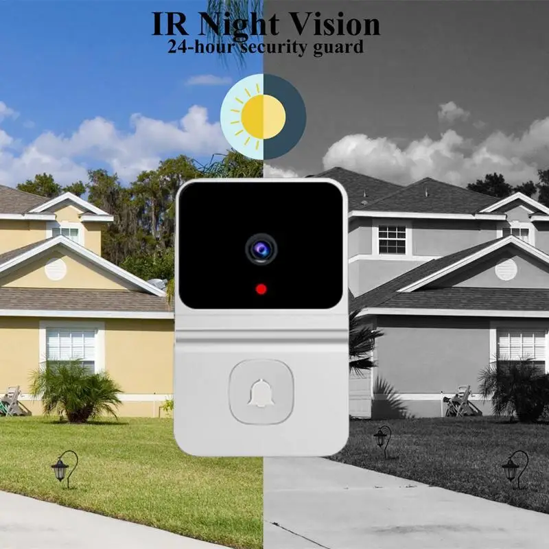 Bel pintu Digital nirkabel luar ruangan, bel pintu keamanan rumah tahan air sudut lebar bel pintu pintar dengan penglihatan malam