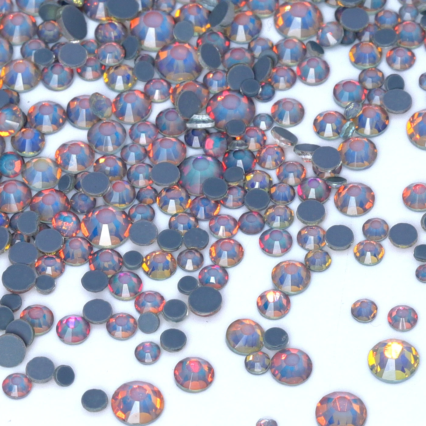 1440 ชิ้น หินกลิตเตอร์แก้วรูปทรงแบน ซีรีส์โมคาโอปอล ขนาดคละแบบ สำหรับติดเล็บ DIY ตกแต่งเล็บ
