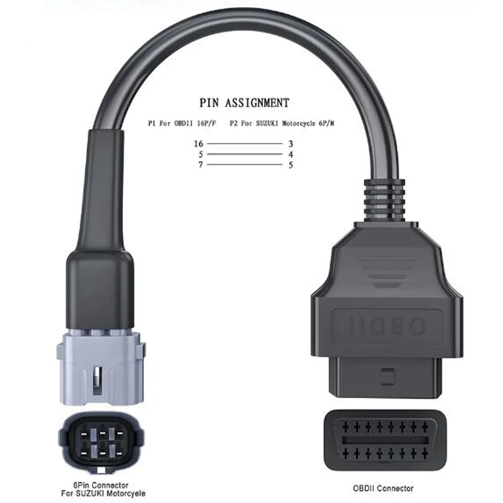 Cable de diagnóstico OBD para motocicleta Suzuki, Conector de 6 pines a OBD2, adaptador de 16 Pines, accesorios de motocicleta, precio bajo