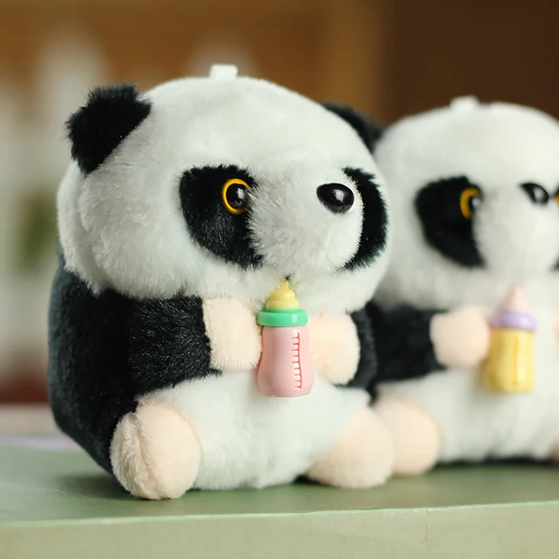 Plush Panda Keychains Cute Panda Doll Keyrings Creative Car Keys Accessories Couple Keychains For Bag Kawaii Keychain Wholesale