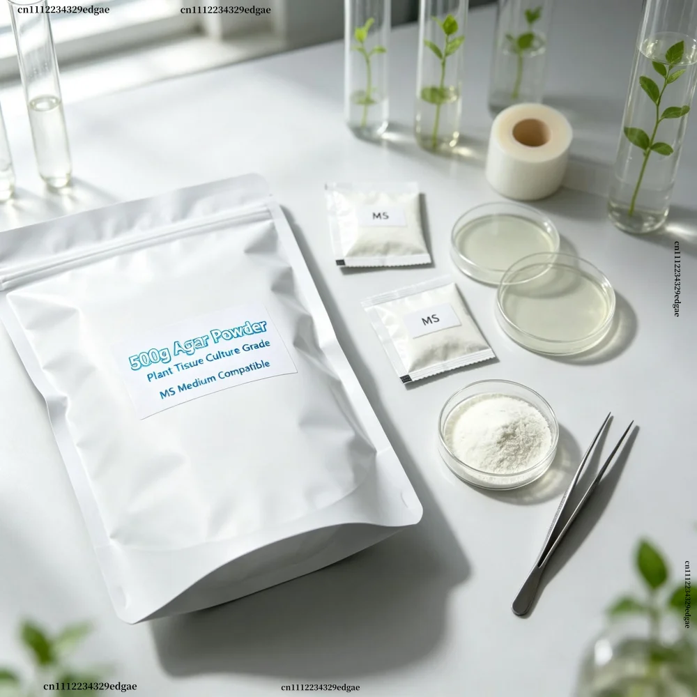 Plant Tissue Culture Agar Powder, High Gel Strength Agar for Ornamental Flower Micropropagation, MS Medium Compatible