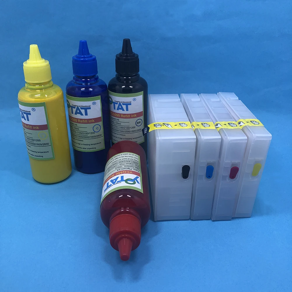 

400ml Pigment ink + 4Pcs Empty Refillable ink cartridge PGI-2500 PGI-2500XL for Canon MAXIFY IB4050 MB5050 MB5350 MB5150 MB5450