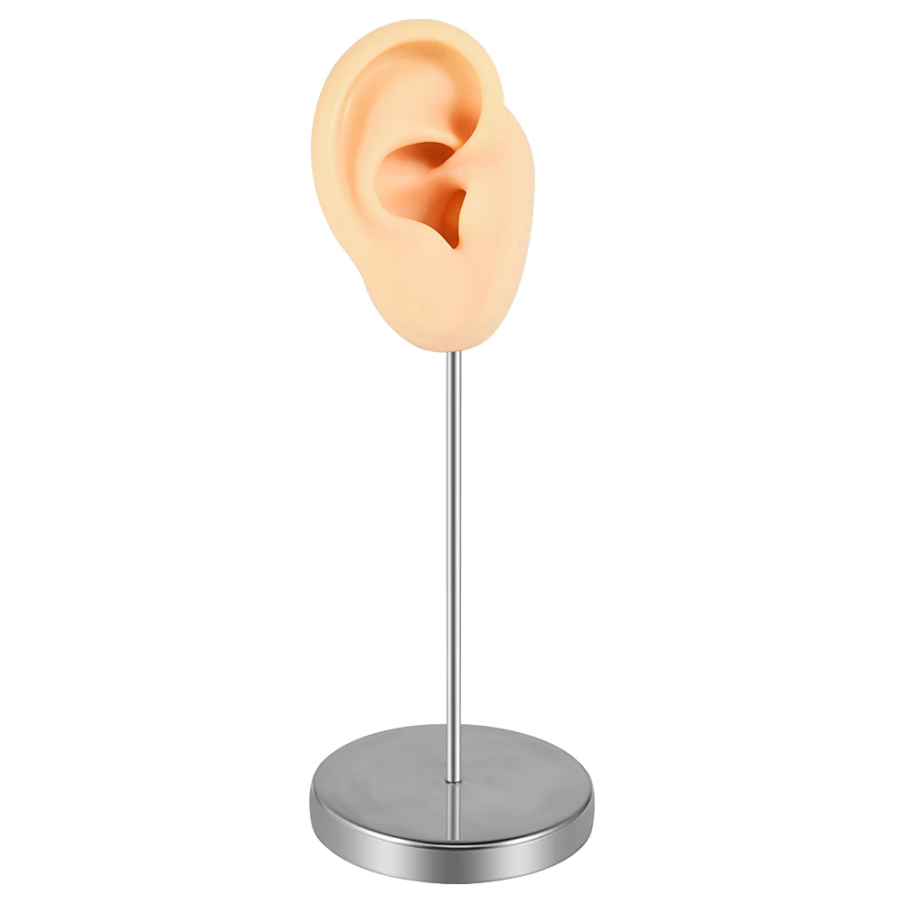 1PC Stainless Steel Display Stand Soft Silicone Ear Model Tattoo Practice Jewelry Display Piercing Tools Display Stand Kit