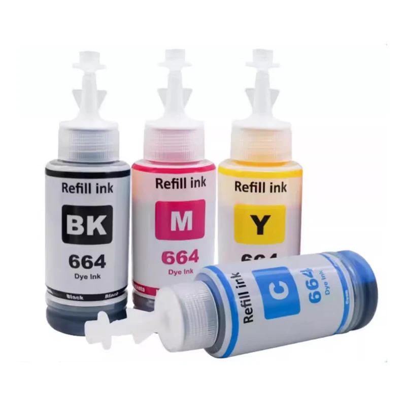 664 Refill dye ink For Epson L100 L110 L210 L120 L220 L310 L355 L362 L366 L365 L380 L486 L800 L805 L810 ET-2650 Printer 4 Colors