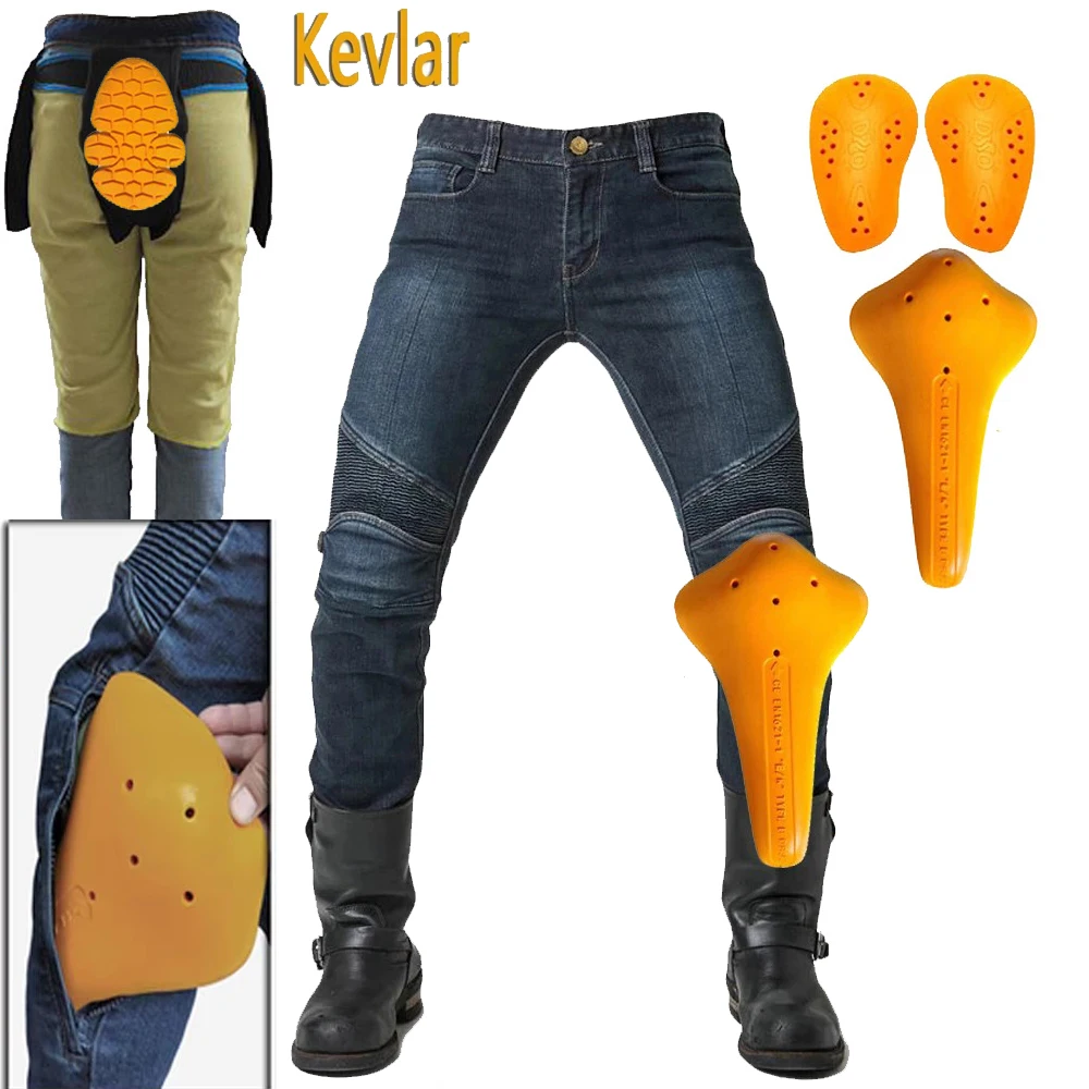 

Motorcycle Pants Men knee Aramid Protective Gear Riding Touring Motorbike Motocross Pants