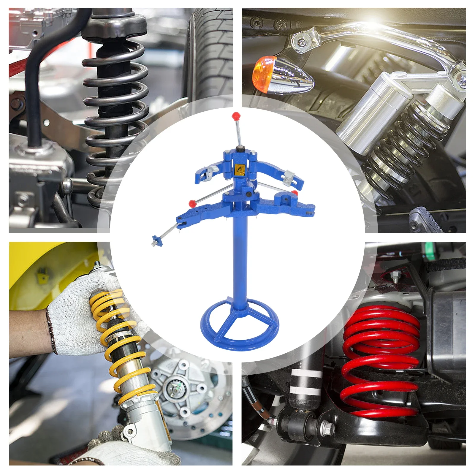 Vehicle Damping Spring Dismounting Tool Blue Cast Iron Hand Operate Strut Spring Compressor 998kg/2200lbs