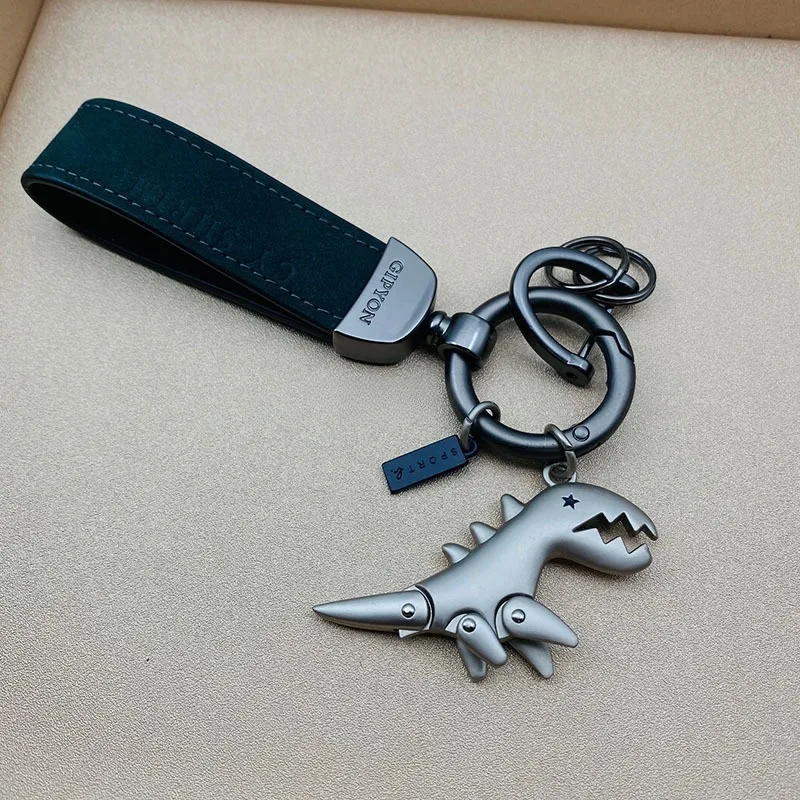 1PC Kleine Dinosaurier Auto Schlüsselbund Motorrad Dekorative Zubehör Einzigen Leder Metall Schlüsselbund Handtasche Anhänger Kleines Geschenk – Detail 8