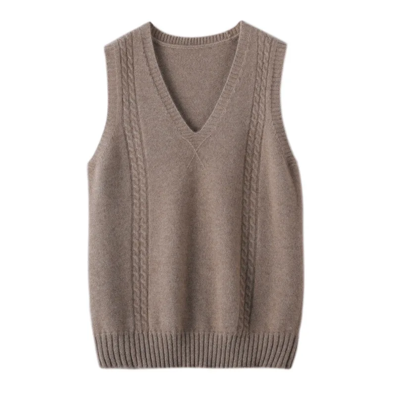 Women's Wool Knitted Vest Short 2023 Spring and Autumn New Retro Jacquard Pullover Crop-Top Outerwear Vest