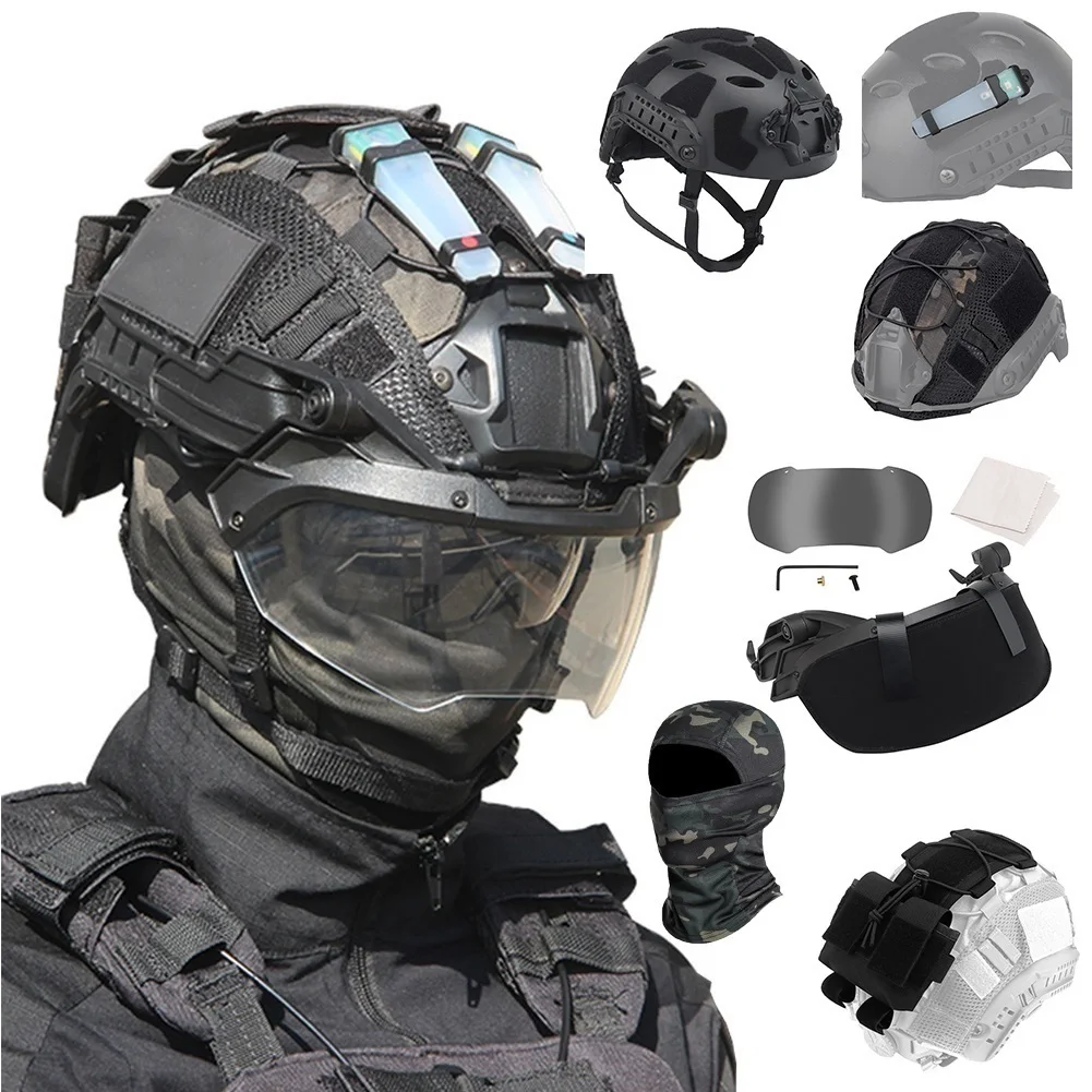 

FAST Helmet Multi-dimensional Split Mask Goggles Set Anti-riot Protective Equipment, Light Goggles Military Helmet