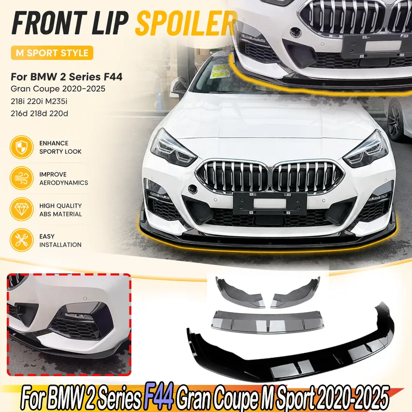 Front Bumper Lip Spoiler Splitter Diffuser for BMW 2 Series F44 218i 220i M235i 216d 218d 220d Gran Coupe for M Sport 2020-2025
