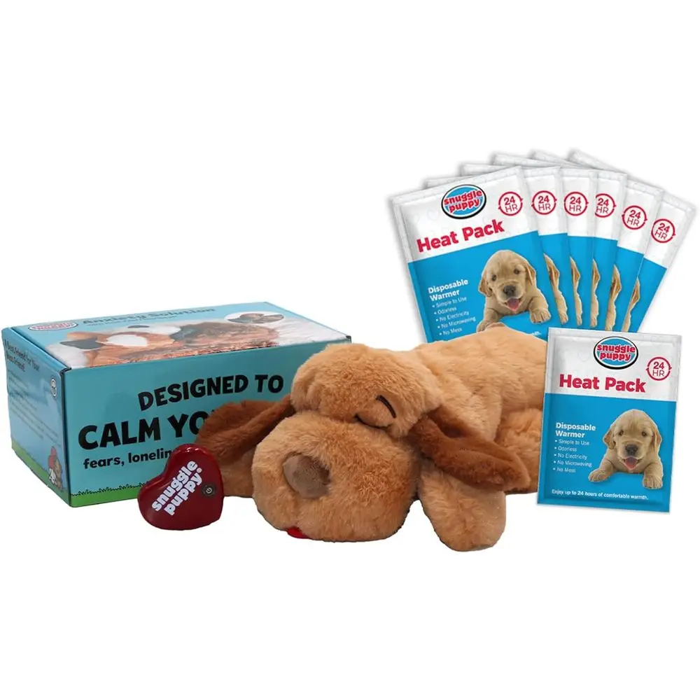 

Heartbeat Dog Toy for Anxiety Relief and Calm - Comfortable Pet Training Aid with 6 Heat Packs
