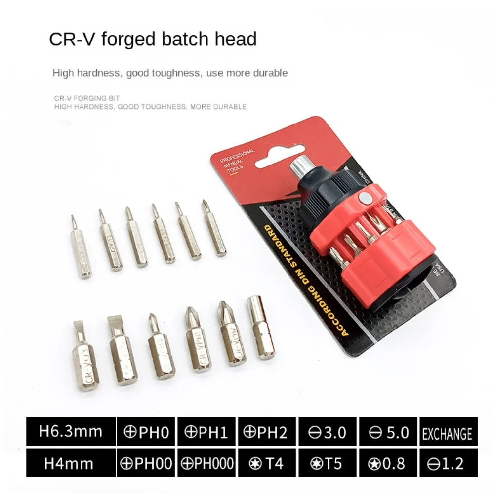 Chromium Vanadium Steel Ratchet Screwdriver Set Adjustable Angle Repair Tool Kit Screw Driver Bit Multifunctional