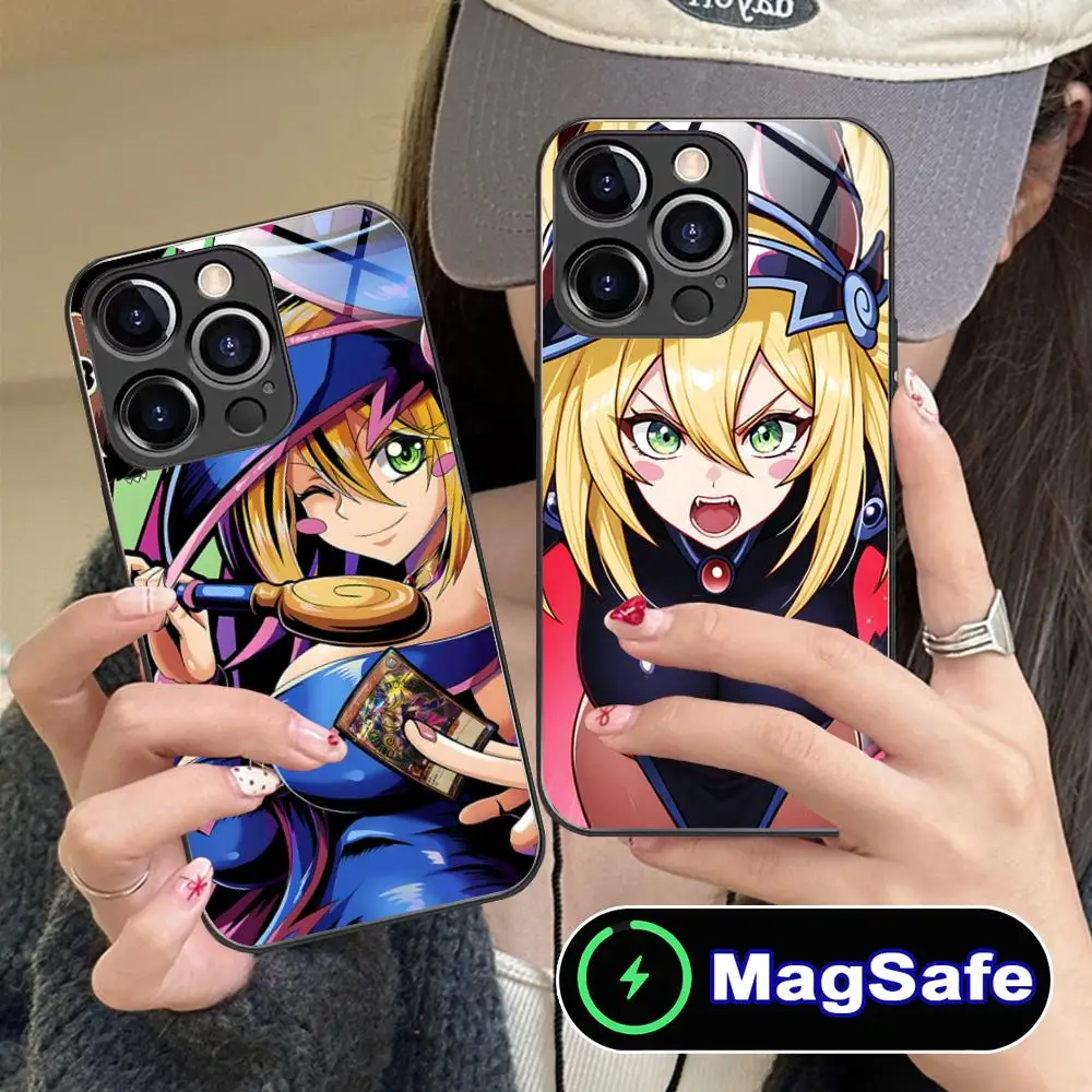 

Чехол для мобильного телефона Yugioh Dark Magician для iPhone 17, 16, 15, 14, 13, 12, 11 Pro Max Plus Mini MagSafe, стеклянный цветной чехол для мобильных телефонов