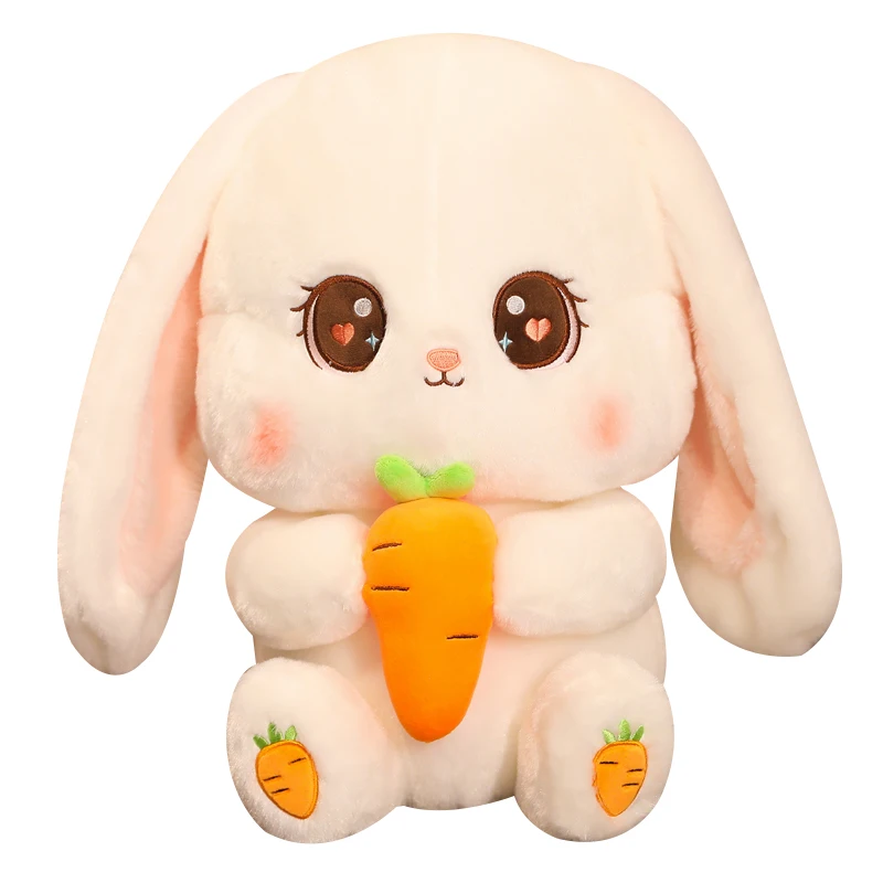 

Kawaii Plushie Bunny Stuffed Animal Cute Plush Radish Rabbit Holding Carrot Plush Toy Soft Pillow Doll Christmas Kid Girl Gifts