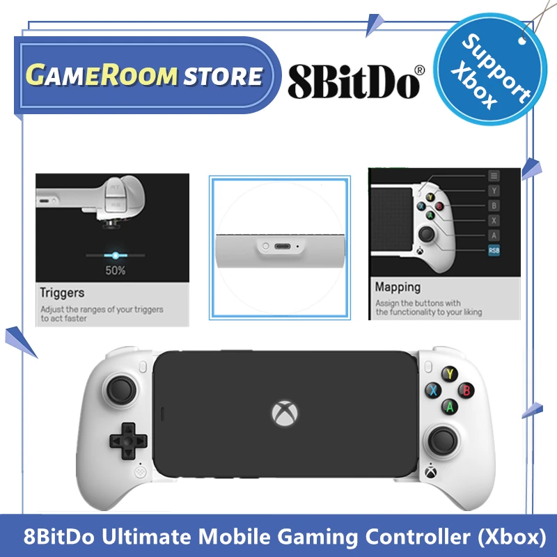 8BitDo Ultimate Mobile Gaming Controller Bluetooth Gamepad لأجهزة Xbox تناسب الأجهزة المحمولة للتطبيق / Android 9.0 المتوافق مع iOS